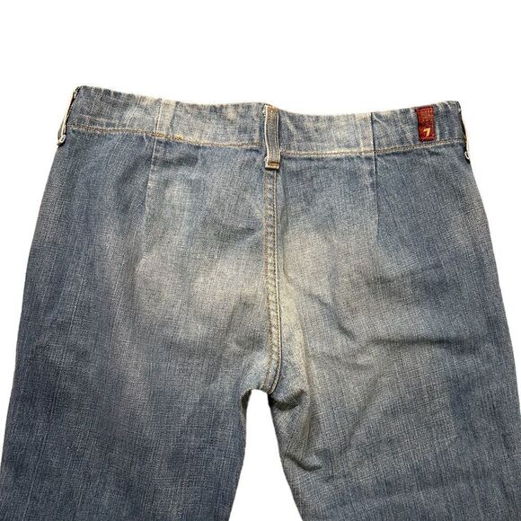 Vintage Y2K 7 for All Mankind 100% Cotton Flare Jeans Size 28 - Picture 7 of 16